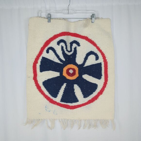 Vintage Tapestry Indigenous Mexican Pre-Columbian Knit Sun - Picture 4 of 6